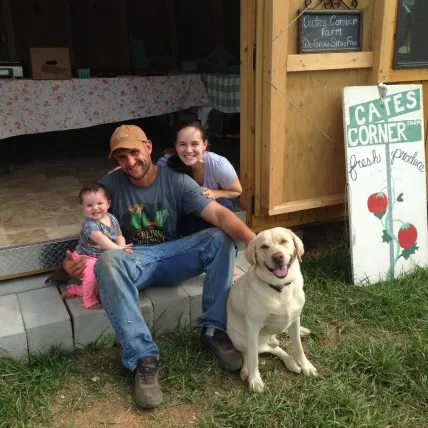 Family time at the farm stand